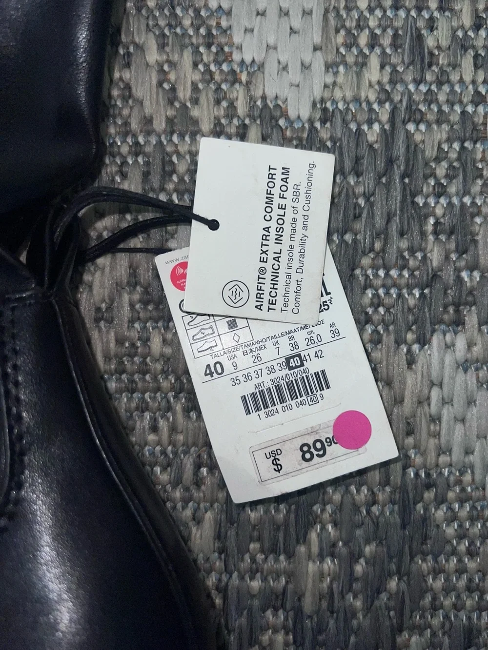 Zara Black Faux-Leather Over-The-Knee Chunky Heel Boots